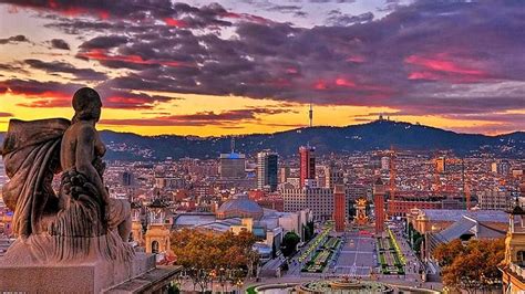 Barcelona City R Madrid Skyline Hd Wallpaper Pxfuel