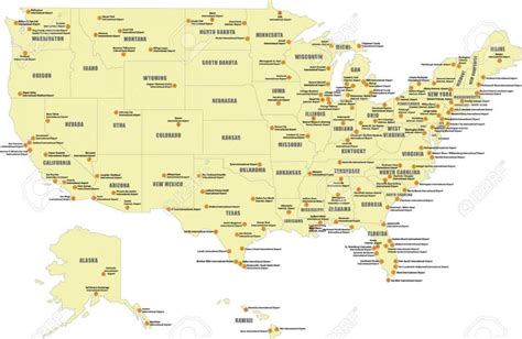Aeroportos De Estados Unidos Mapa Aeroportos Nos Eua Mapa Norte De