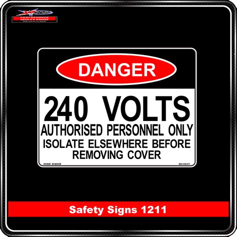 Danger 240 Volts Safety Sign 1211 Performance Decals And Signage