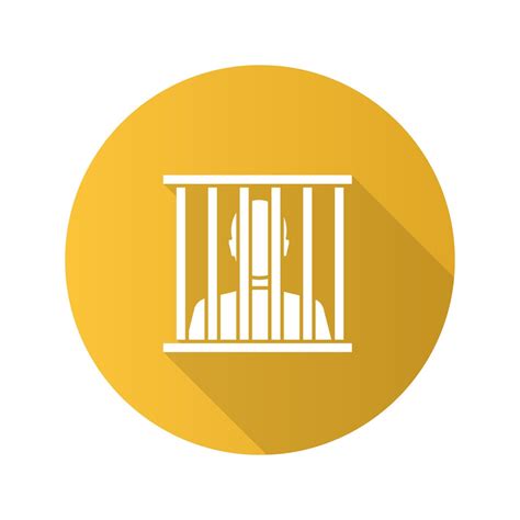 Prisoner Flat Design Long Shadow Glyph Icon Jail Prison Vector