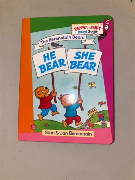 The Berenstain Bears He Bear She Bear Hardcover New Board Book 645 Picclick