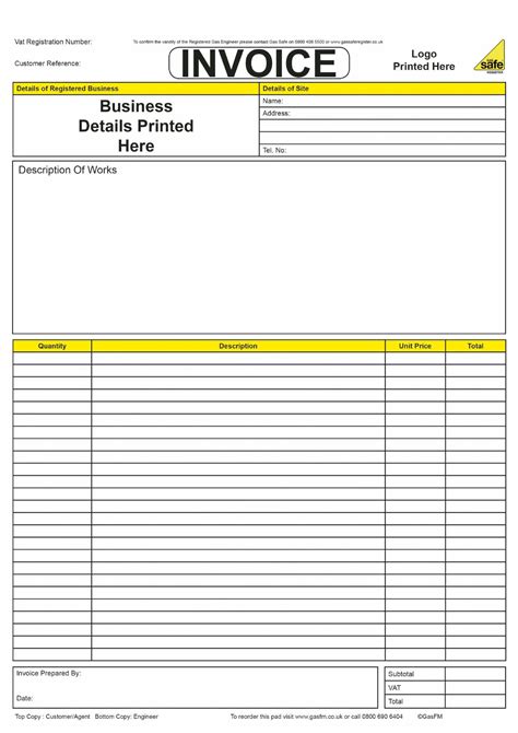 Personalised Invoice Pad