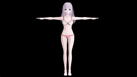 3d Model Anime Girl Vr Ar Low Poly Cgtrader