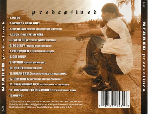 Predestined By Nfared Cd 2006 Hit A Lik Records In Starkville Rap