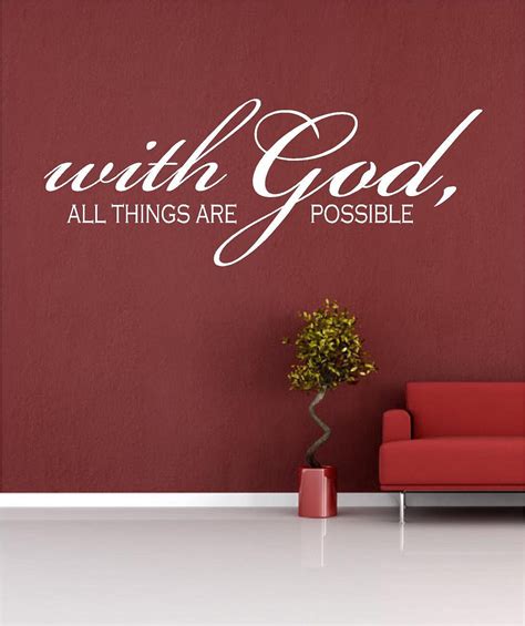 Scripture Wall Decalwith God All Things By Vinylartstudio