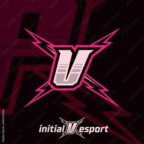 Initial V Letter Esport Logo Illustration Esport Mascot Gamer Team