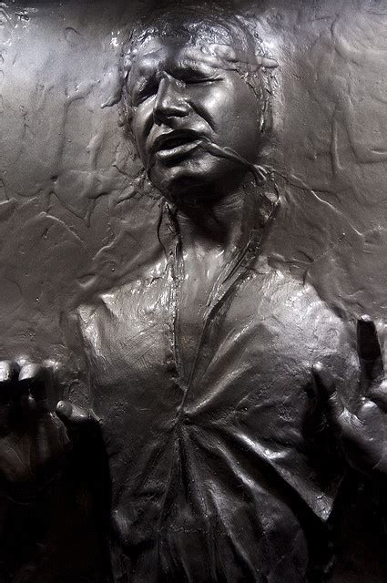 Close Up Of Han Solo Frozen In Carbonite Star Wars Han Solo Hans