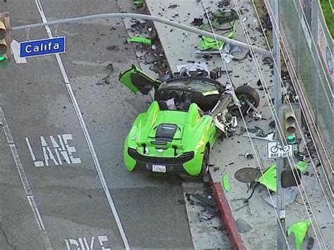 High End Mclaren Sports Car Destroyed In Los Angeles Area Crash