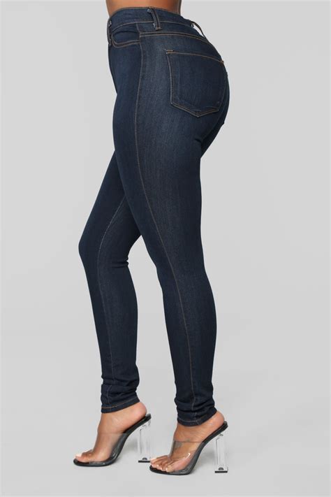 Classic High Waist Skinny Jeans Dark Denim