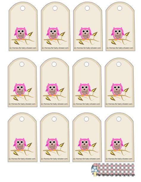 Create your own custom baby shower invitation in minutes. Free Owl Printables | free owl themed favor tags for girl ...