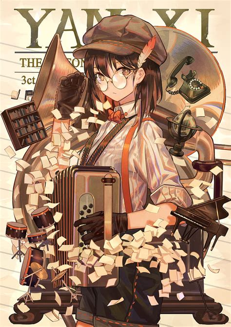 1920x1080px 1080p free download anime anime girls brunette glasses brown eyes musical