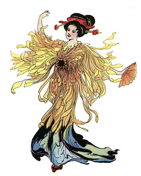 Vintage Image Japanese Flower Fairy The Graphics Fairy