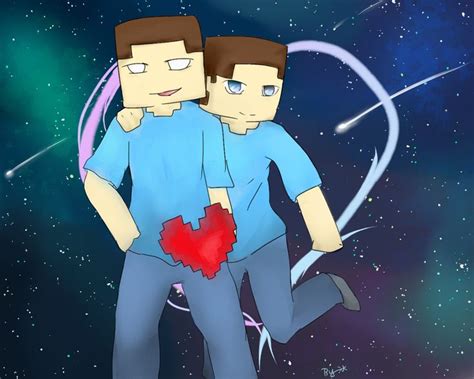 Herobrine Love Steve Minecraft