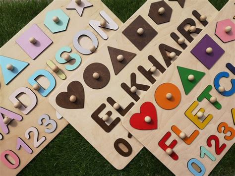 Personalized Baby Puzzle Name Puzzle With Pegs Busy Puzzle Etsy Canada