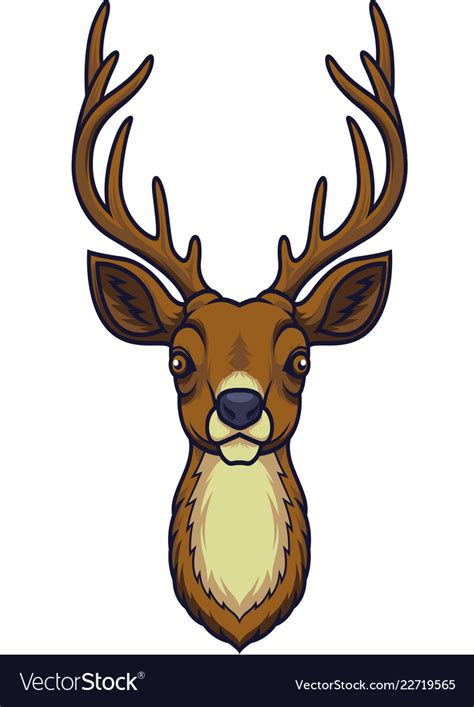 Cartoon Deer Head Mascot Royalty Free Vector Image