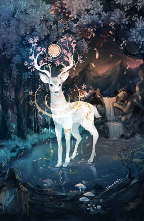 Deer God Postcard Mythical Creatures Art Fantasy Creatures Fantasy
