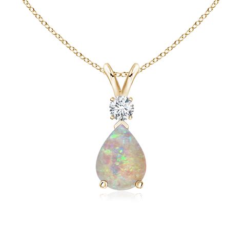 Opal Teardrop Pendant With Diamond Angara UK
