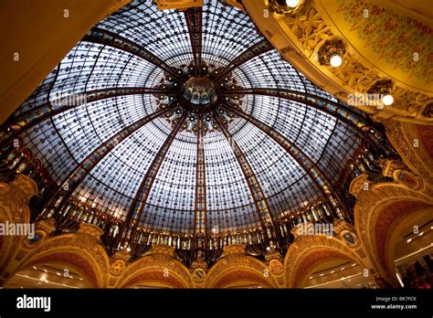 Looking Up At The Cupola Of The Belle Epoch Dome Of The Galeries