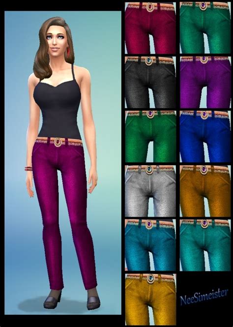 Crushed Velvet Skinny Jeans By Neemeister Sims 4 Female Clothes