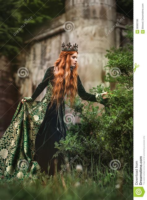 Ginger Queen Near The Castle Stock Photo Image Of