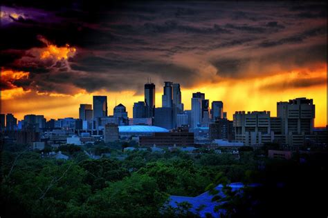 Downtown Minneapolis Stormy Sunset Flickr Photo Sharing