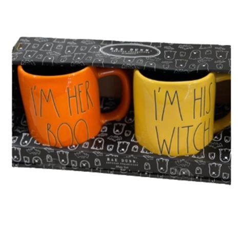 Rae Dunn Im Her Boo And Im His Witch Mug Set Halloween 2022 Mugs Set
