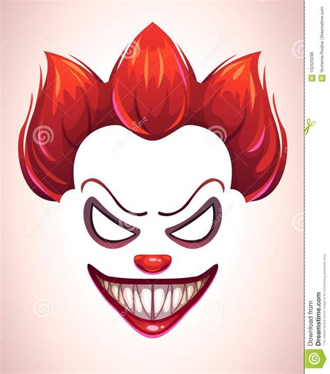 Creepy Clown Mask Stock Vector Illustration Of Dead