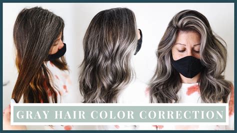 Gray Hair Color Correction How To Blend Natural Gray Roots Into