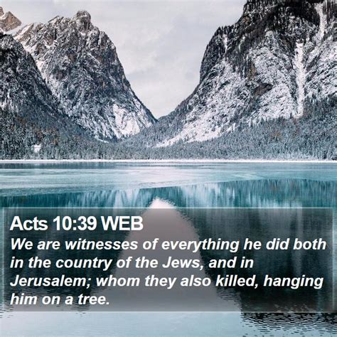 Acts 1039 Web We Are Witnesses Of Everything He Did Both In The