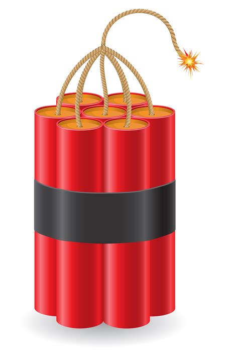Explosive Dynamite With A Burning Fuse Vector Illustration 509791