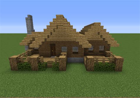 Most blocks will work for a preliminary house, whether it's dirt, wood, or cobblestone. Large Basic Log Cabin (With images) | Crafts, Minecraft ...
