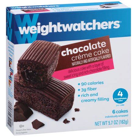 Bake until cake feels slightly firm in center, about 25 minutes. Weight Watchers Chocolate Creme Cake, 6 ct, 5.7 oz ...