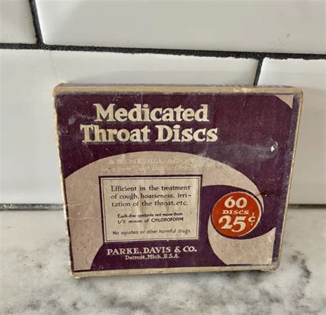 Vintage Parke Davis Medicated Throat Discs Cough Drop Lozenge 4 Boxs