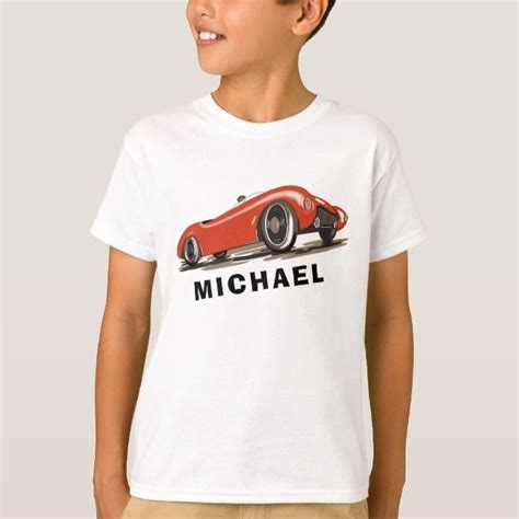 Kids Personalized Vintage Racing Car T Shirt Vintage Race Car Shirts