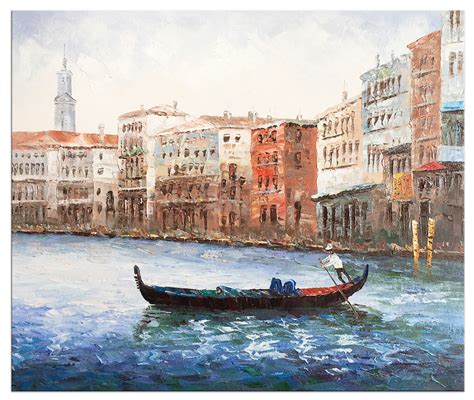 Hand Painted Oil Paintings Stretched Framed Ready To Hang Venice Modern