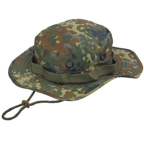 Army Tactical Boonie Bush Jungle Hat Cap Fishing Hiking Bw Flecktarn
