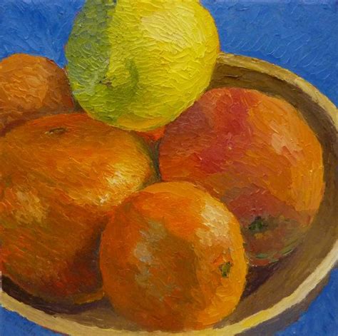 Still Life Original Oil Painting Bowl Of Fruit Etsy Original Oil
