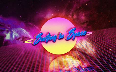 Neon Space Vintage Retro Style Digital Art Typography Hd