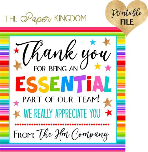 Employee Appreciation Free Printables
