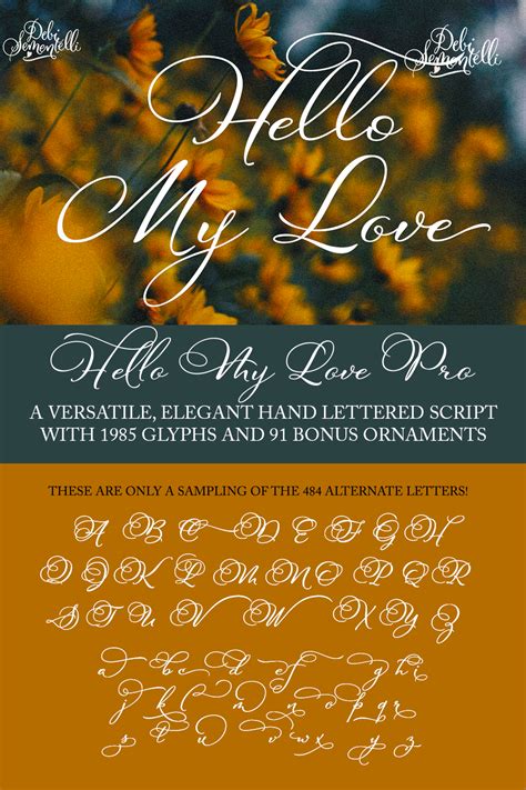 Hello My Love Pro Hand Lettered Script Font Hello My Love Love Fonts