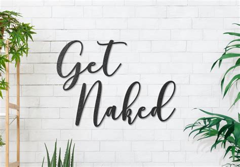 Bathroom Wall Decoration Get Naked Word Sign Etsy