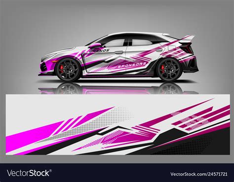 Car Decal Wrap Design Graphic Abstract Stripe Vector Image