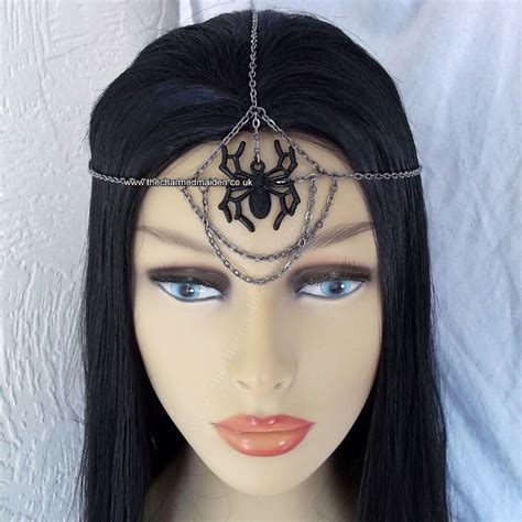 Black Widow Spider Web Headpiece Halloween The Charmed Maiden