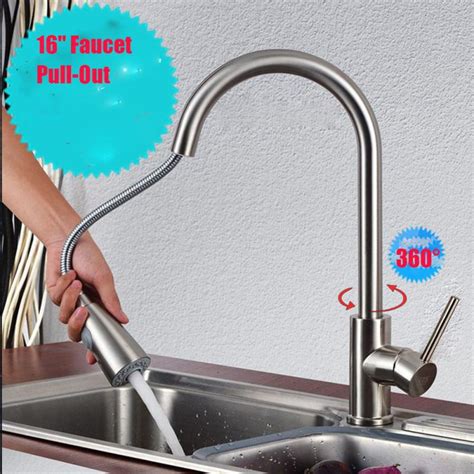 There are certainly plasticky fixtures in other finishes and vice versa, but a chrome option that costs substantially. Pull Out Mixer Spray Kitchen Faucet Swivel Stream Sink ...