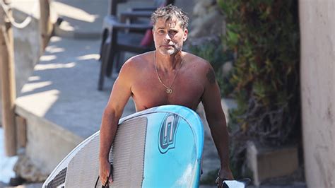 rob lowe goes shirtless during a paddleboard beach trip and looks great hollywood life