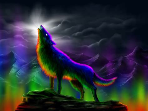 Rainbow Wolf By Coriphaee On Deviantart