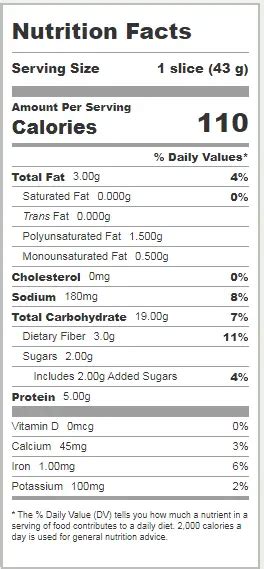 Brownberry Whole Grains 12 Grain Bread Nutrition Facts Cullys Kitchen