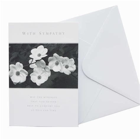 Sympathy Card With White Flowers On Front