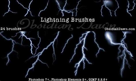 Lightning Photoshop Brushes 30 Free High Quality Sets