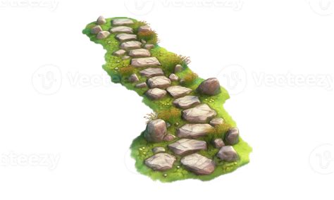 Pathway Created With Irregularly Shaped Stepping Stones Giving A